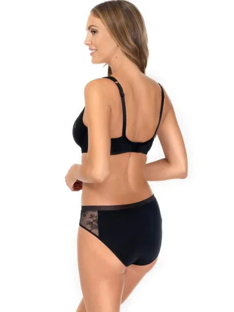 Smooth Lace Half Padded Bra. Laura. Black