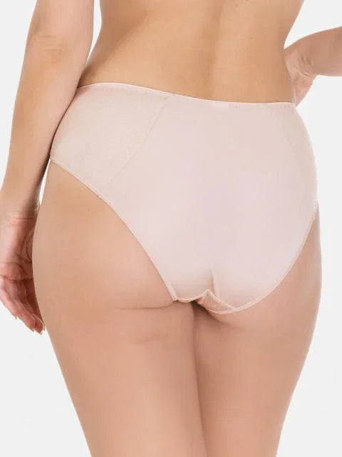 Jacquard Mid-Waist Panty. Sofia. Silver Peony