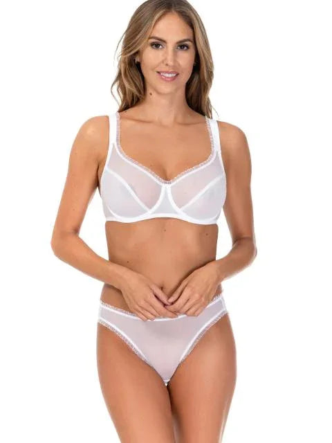 Sheer Soft Cup Bra. Tango. White