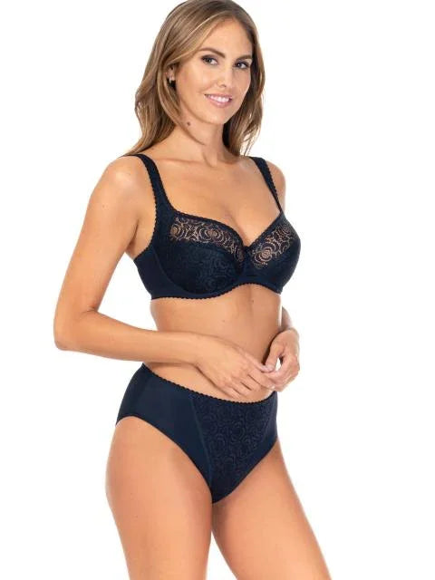 Supportive Half Padded Bra. Annija. Nevy Blue