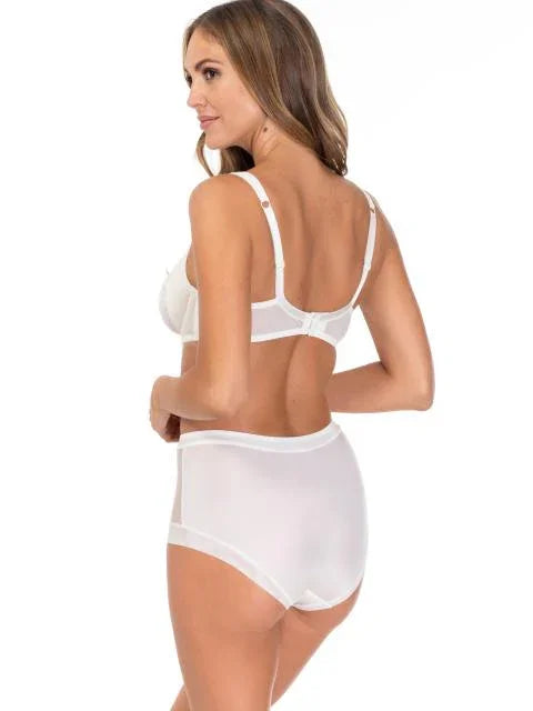 Lace And Mesh High-Waist Panty. Jessica. Ivory