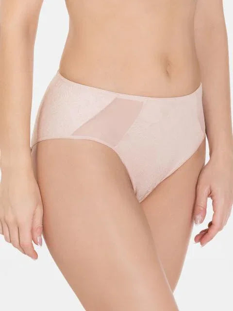 Jacquard Mid-Waist Panty. Sofia. Silver Peony