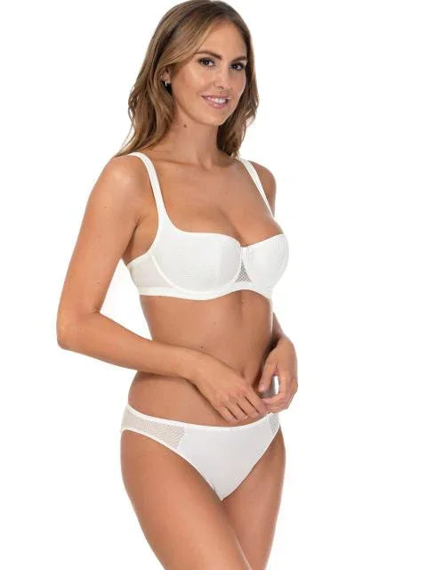 Smooth Lace Padded Balconette Bra. Kamila. Whisper White