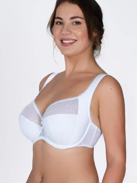 Smooth Lace Half Padded Bra. Laura. White