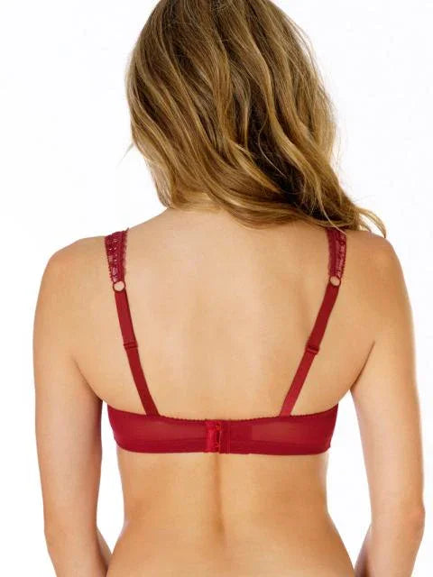 Delicate Lace Balconette Bra. Eliza. Ruby Wine