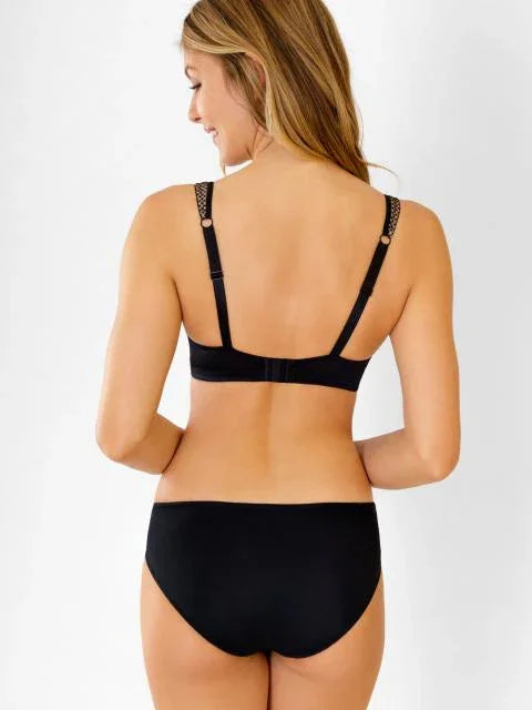 Smooth Lace Padded Balconette Bra. Kamila. Black