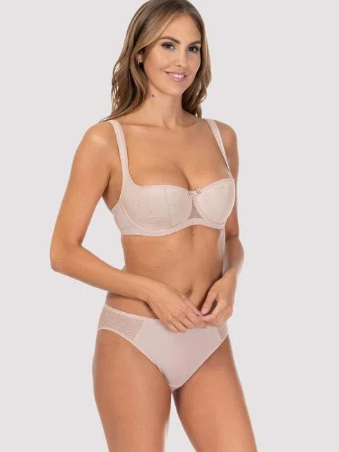 Smooth Lace Padded Balconette Bra. Kamila. Silver Peony