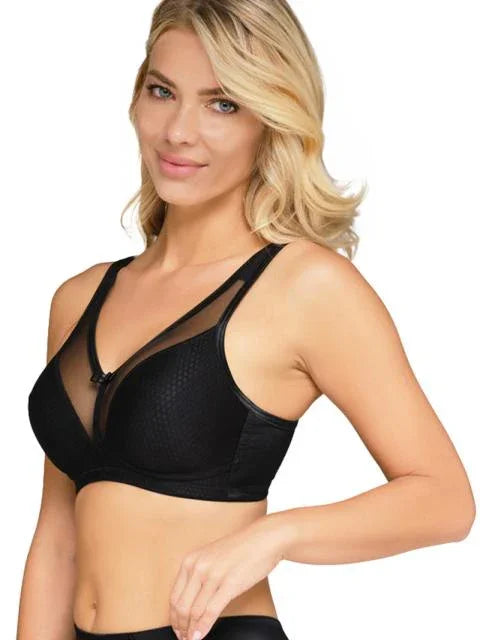 Breathe Wireless Soft Cup Bra. High Impact. Black