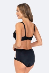 Lace And Mesh High-Waist Panty. Jessica. Black - Avarrra