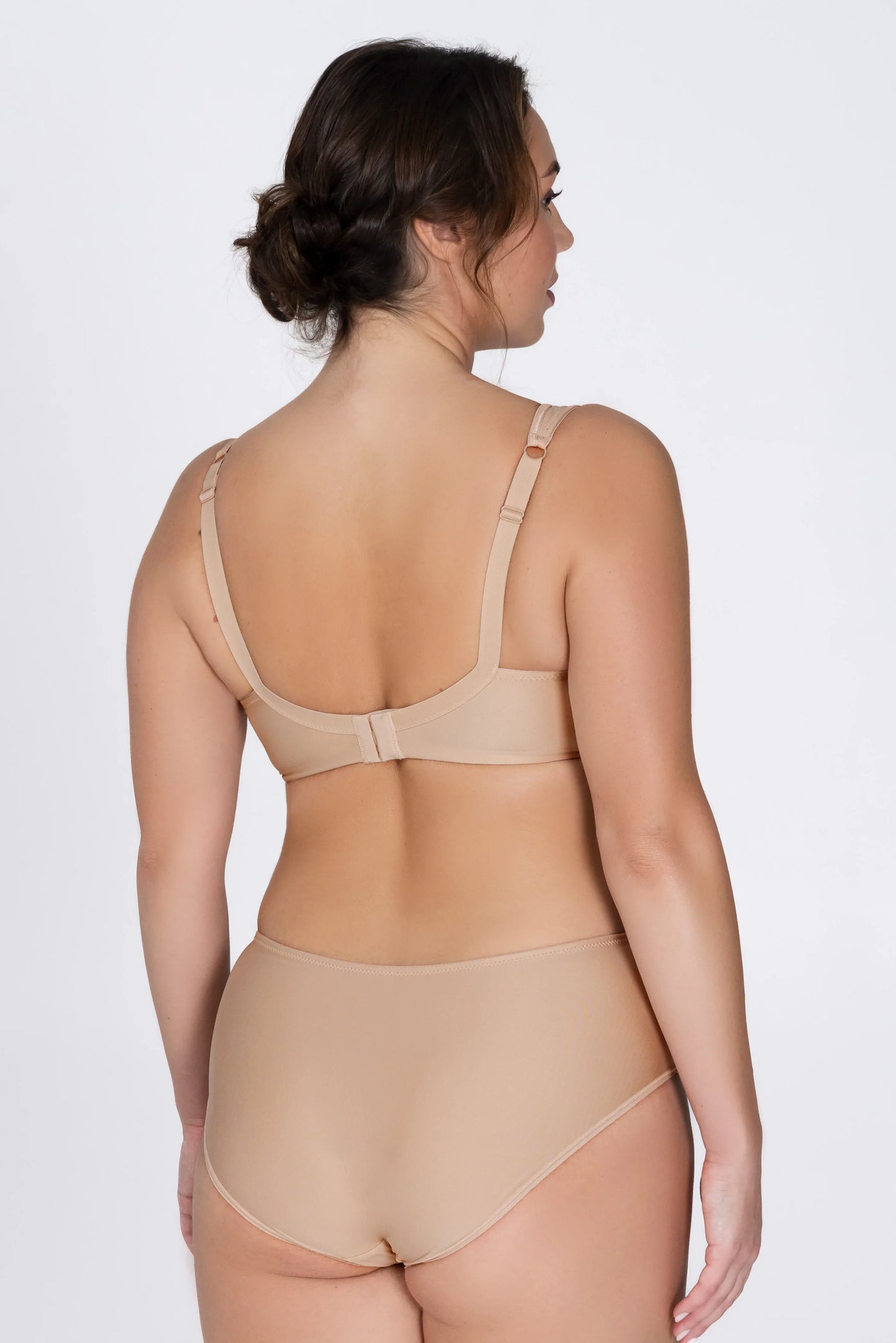 Embroidered Half Padded Cup Support Bra. Grace. Caramel Milkshake