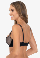Smooth Lace Padded Balconette Bra. Kamila. Black - Avarrra