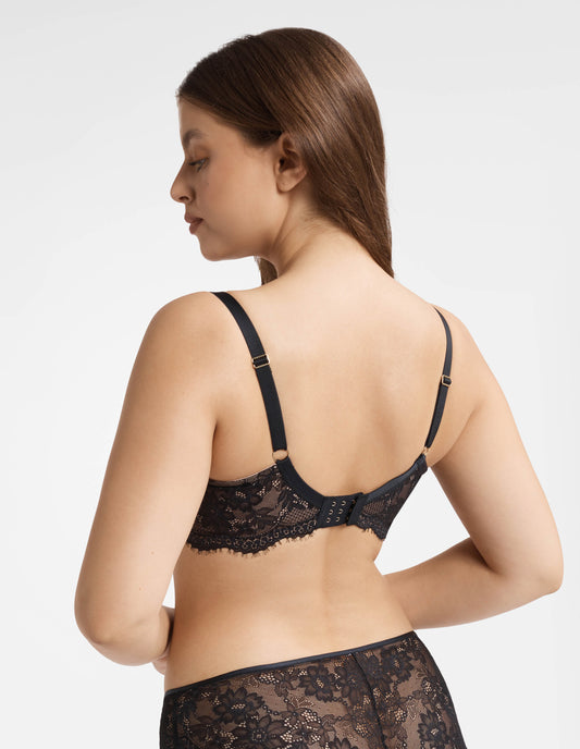 Semi-padded bra Kitty Black/rose - 1