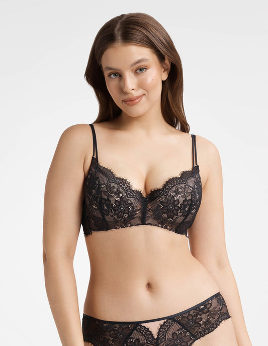 Push-up Bra Kitty Black/rose