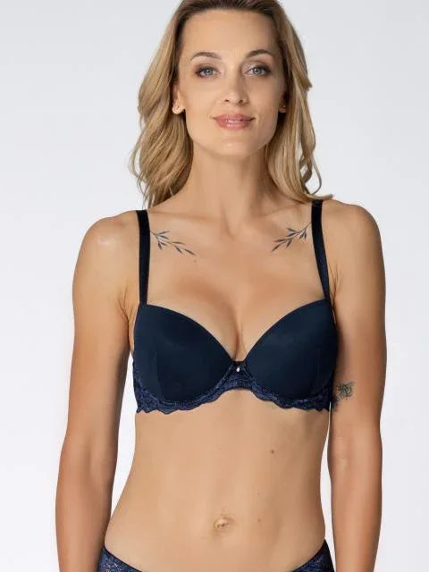 Push-up bra. Padded cup. Heidi. Dark blue