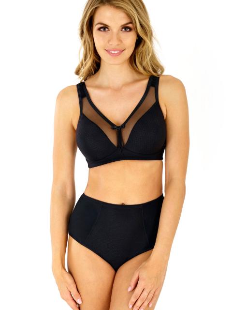 Tummy Control Mid-Waist Panty. Hight Impact. Black