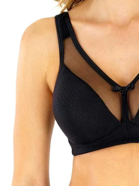 Breathe Wireless Soft Cup Bra. High Impact. Black