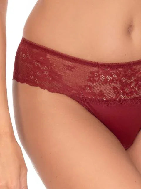 Delicate Lace String Panty. Eliza. Ruby Wine