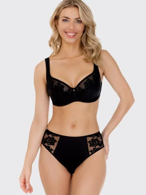 Embroidery Classic Panty. Grace. Black