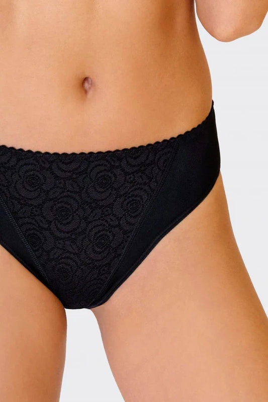 Mid-Waist Panty. Annija. Black - Avarrra
