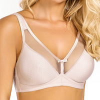 Breathe Wireless Soft Cup Bra. High Impact. Silver peony