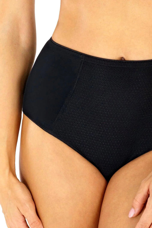 Tummy Control Mid-Waist Panty. Hight Impact. Black - Avarrra