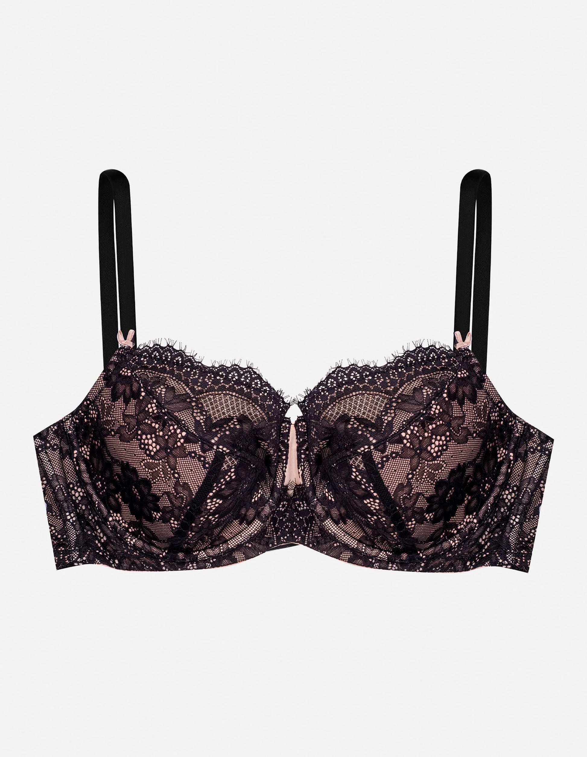 Semi-padded bra Kitty Black/rose - 5