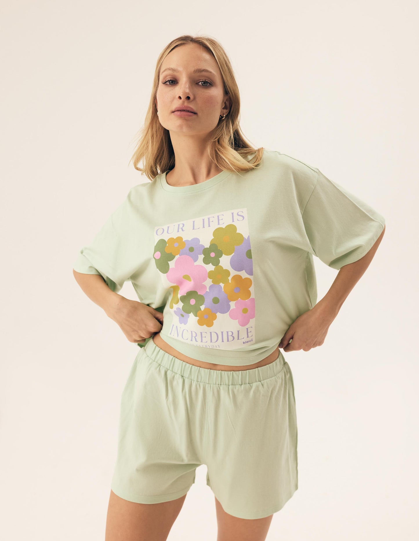 Pyjamas Bloovii Flovers Pale green