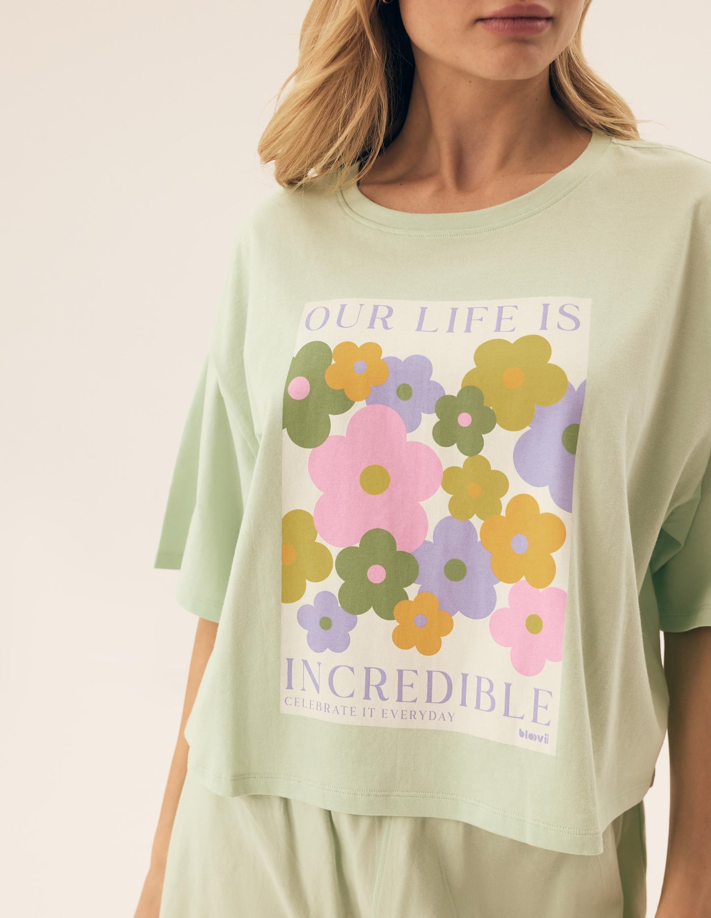 Pyjamas Bloovii Flovers Pale green - 1